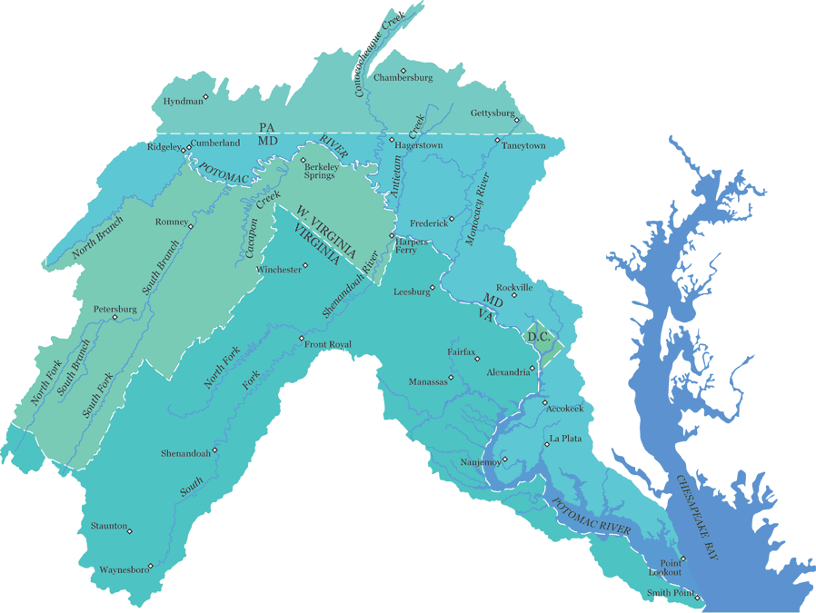 Potomac River watershed map